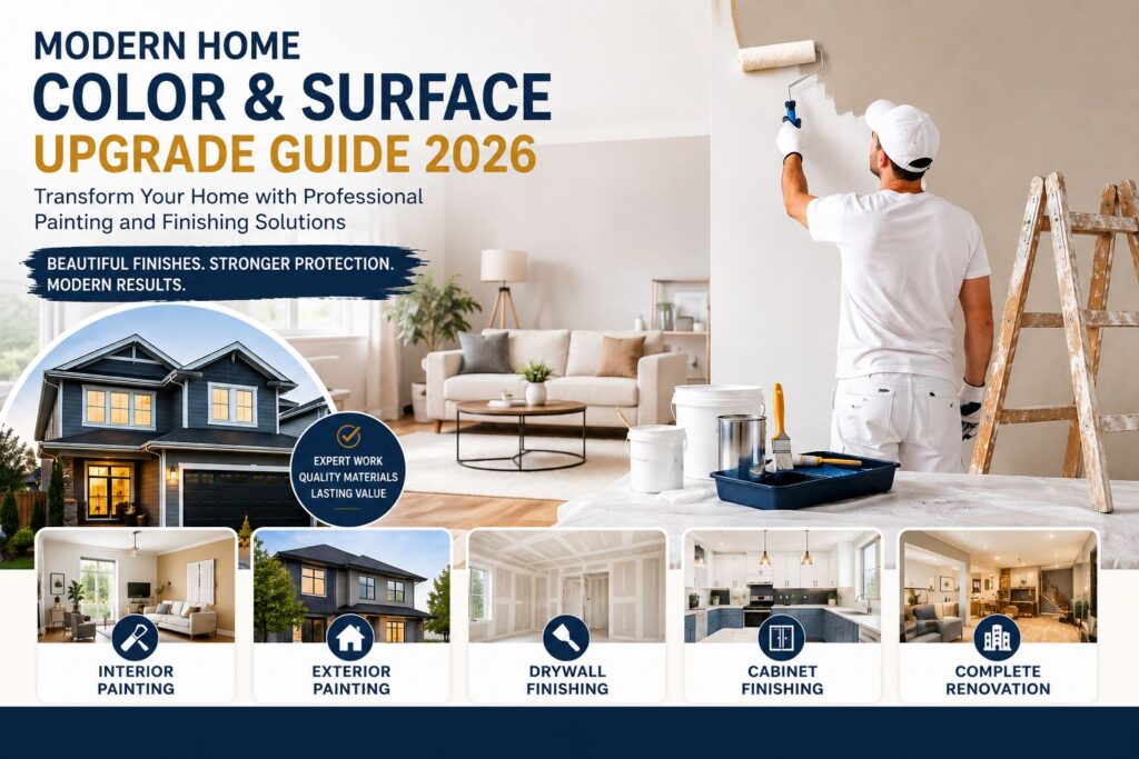 Professional painting and finishing services for modern homes in Brampton