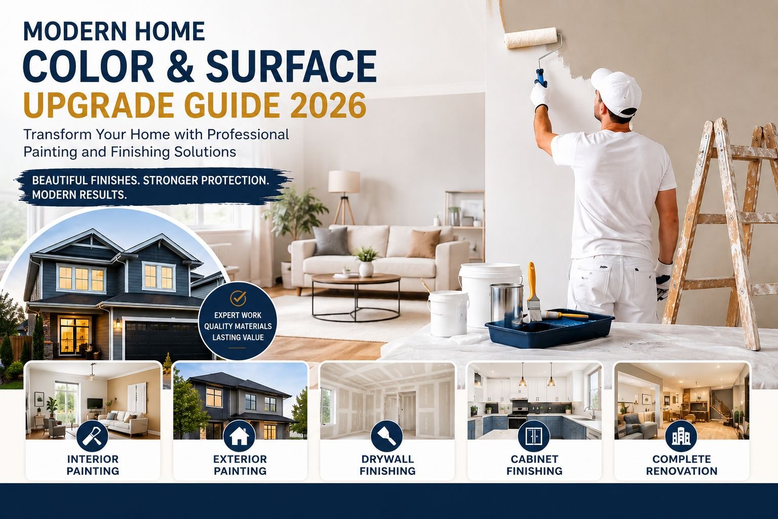 Professional painting and finishing services for modern homes in Brampton